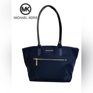 NWT MICHAEL KORS Kelsey Medium Nylon Tote - Black & Gold